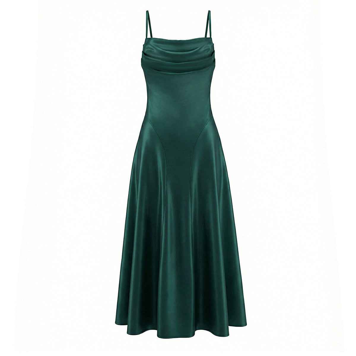 Fishtail Strap Dress Solid Color Chic And Sexy With Spaghetti Straps And A Square Neckline