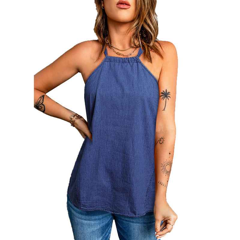 Womens Casual Strap Halter Vest