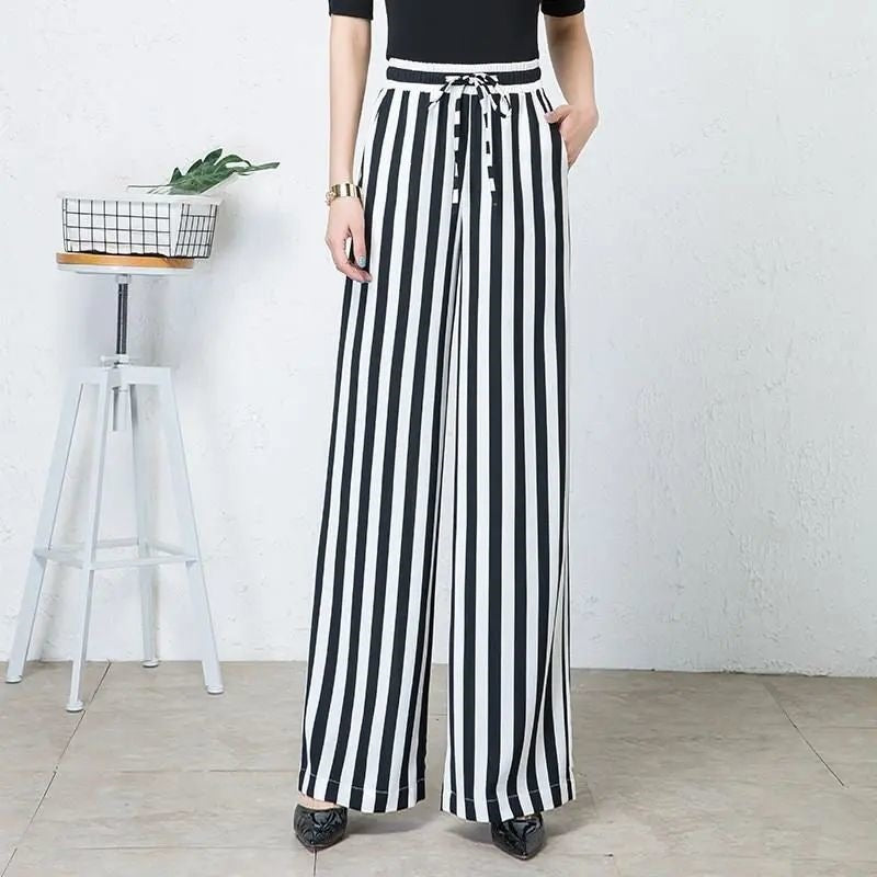 Wool Blend Ultra-Low Waist Asymmetric Wide-Leg Pants