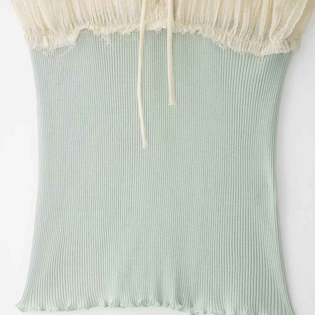 Women's Colour-Block Off-Shoulder Cami Top