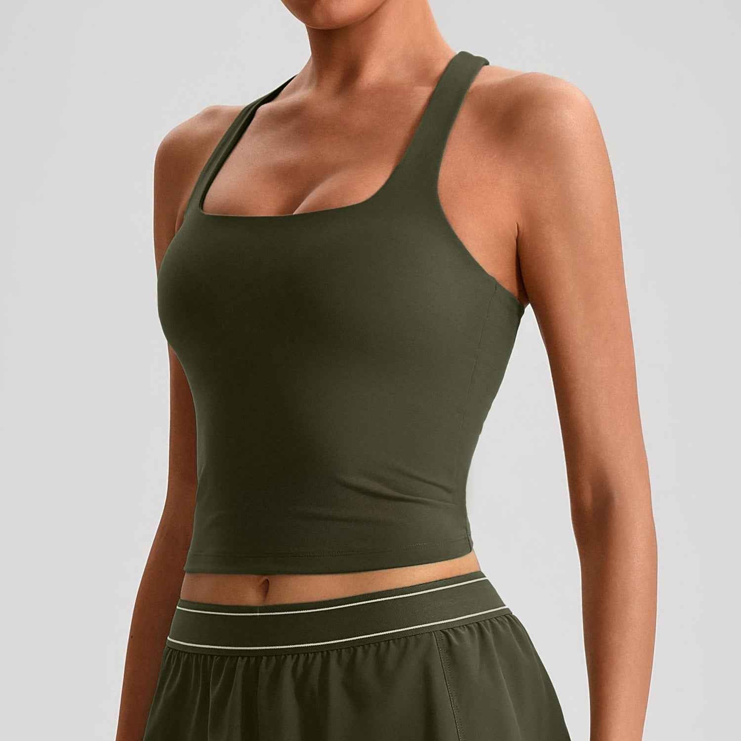Womens Workout Top For Layering Running Sports Bra