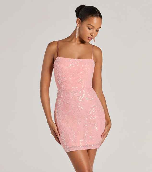 Sequin Open-Back Strapless Bodycon Mini Dress