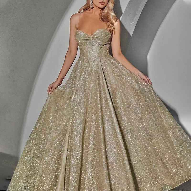 Strapless Flared Hem Maxi Dress – Elegant Evening Wear