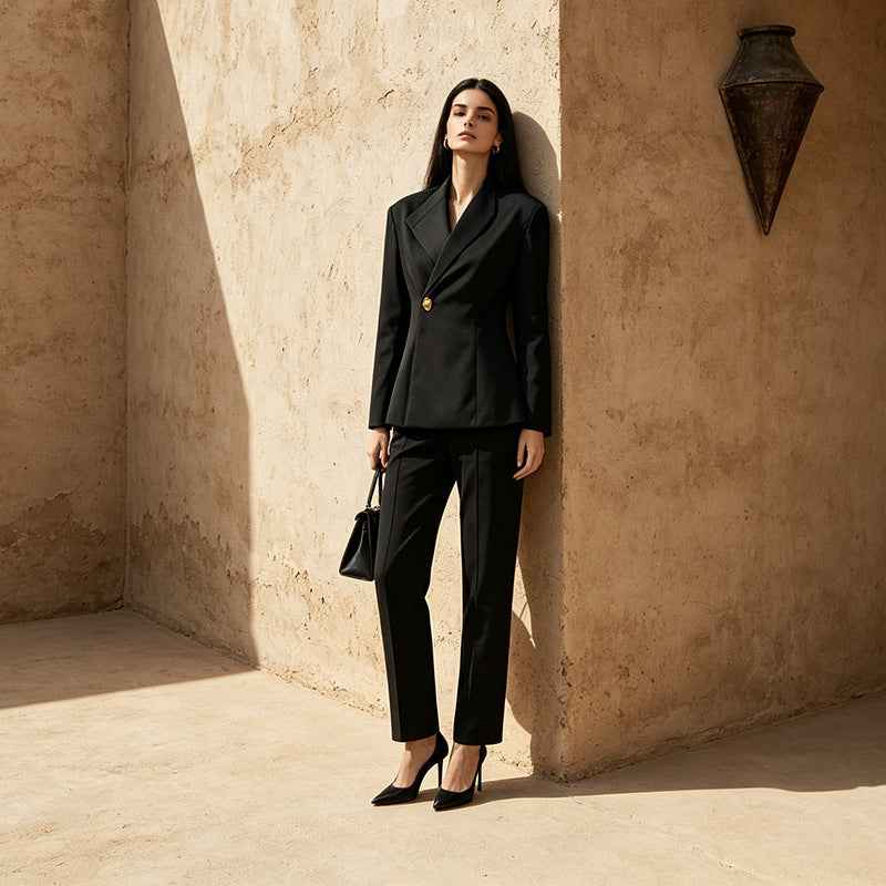 Korean-style Chic Blazer And Trousers Two-piece Set For Women