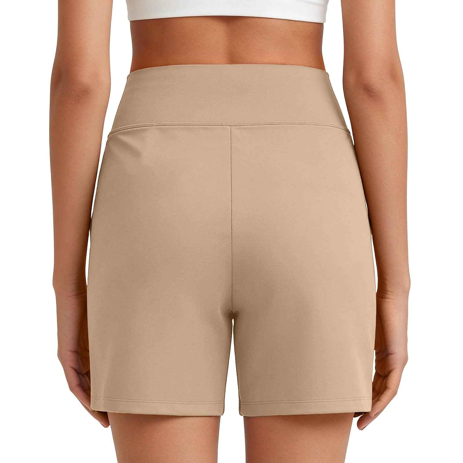 New Womens Solid-color Stretchy Comfortable Fitness Casual Shorts