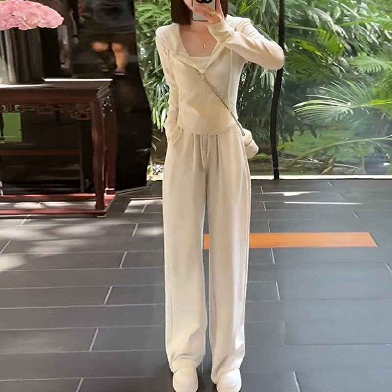 Fashionable Casual Two-piece Wide-leg Pants Set