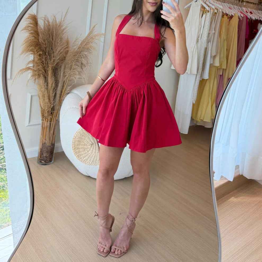 Womens Strapless Sleeveless Chic Short Dress