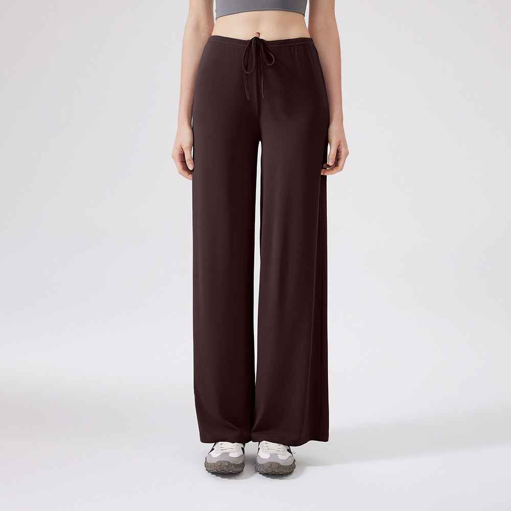 Women's Straight-Leg Yoga Trousers – Breathable Nylon, 6 Colours