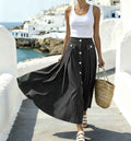 Striped Patchwork Ankle-Length Straight Skirt