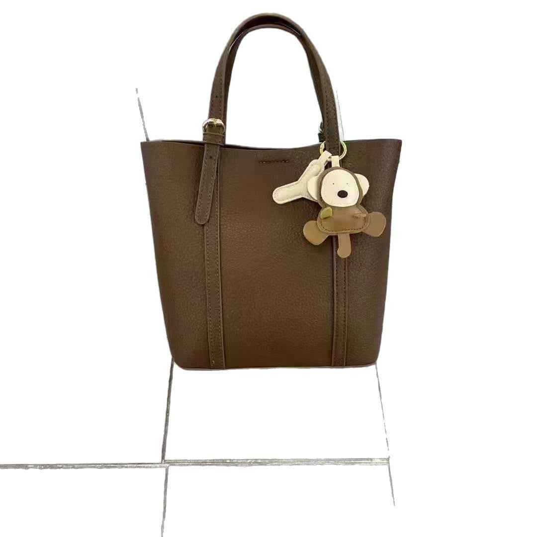Retro Large-Capacity Commuter Tote — Soft PU Bag
