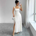 Off-Shoulder Cross-Strap Backless Maxi Dress