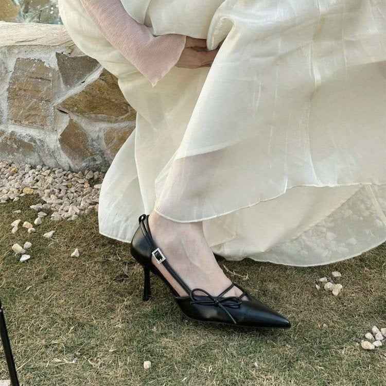 Stiletto Pumps with Bow Detail – Pointed Toe High Heels
