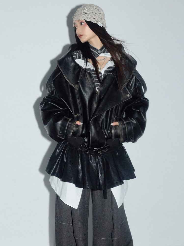 Women’s PU Leather Padded Coat – Structured Silhouette Winter Jacket | S–L