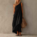 Women's One-Shoulder Sleeveless Maxi Dress