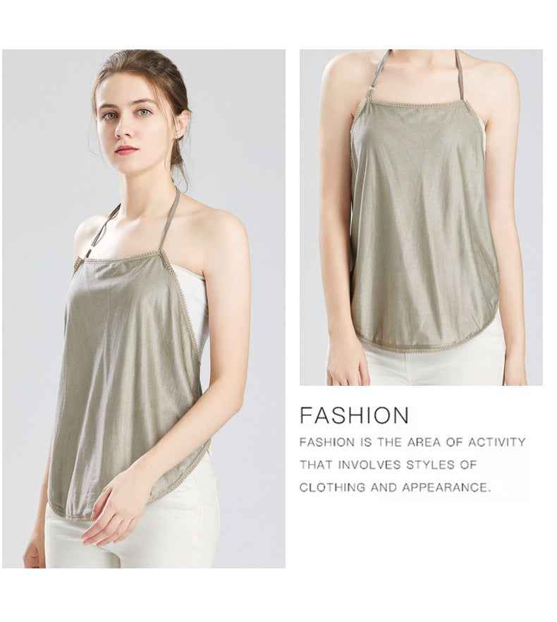 Womens Silver-fiber Camisole With Straps
