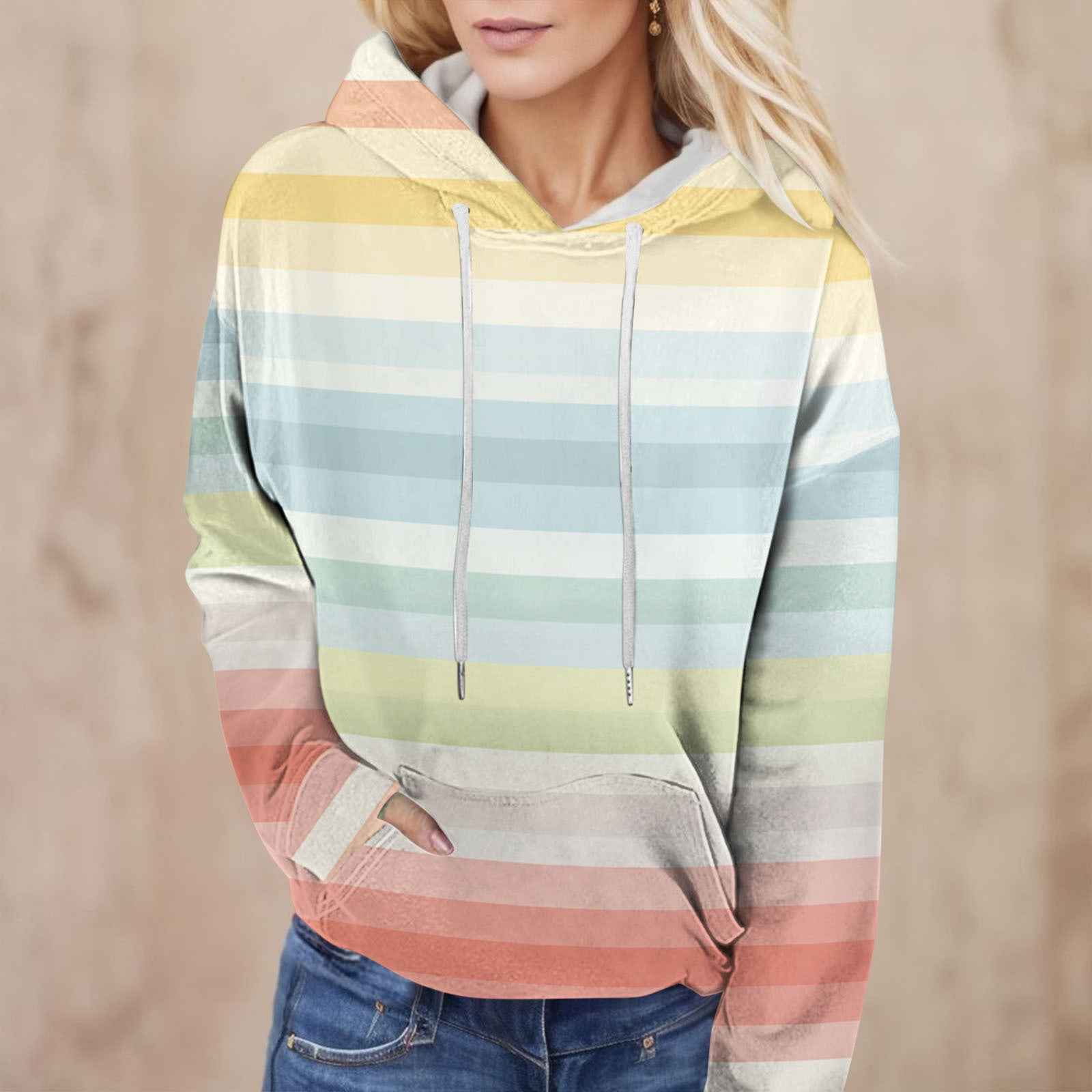 3D Digital Print Loose-Fit Women's Hoodie Sweatshirt