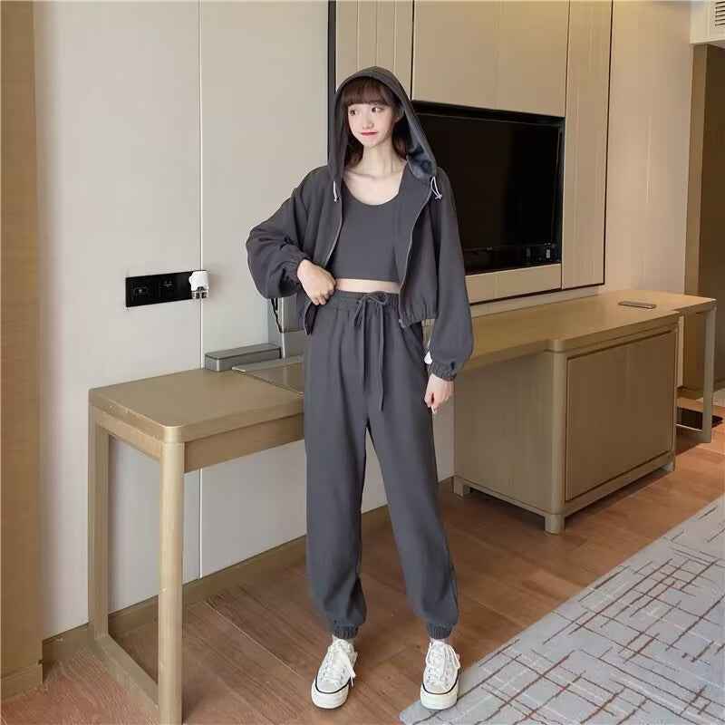 Women's 3-Piece Hooded Tracksuit Set