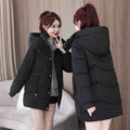 New Solid-Color Mid-Length Puffer Jacket With Hood
