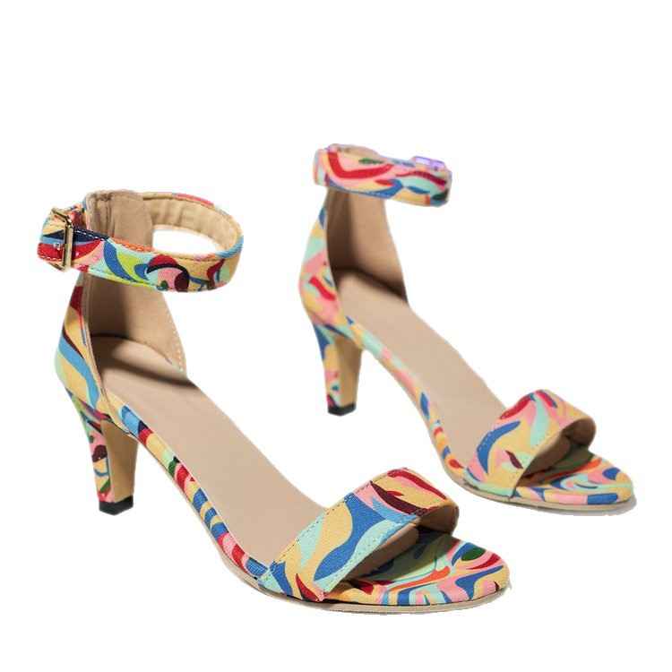 Women's Round-Toe Buckle Sandals — High Heel, Summer Style