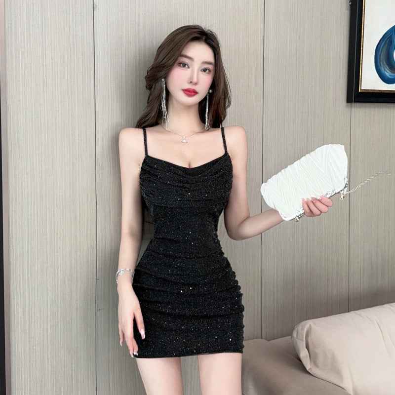 Sequin Mesh Mini Dress — High Waist, Sleeveless, Sexy Party Dress