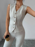 Women's Long-Sleeve Top & Full-Length Pants Co-Ord Set — Light Gray