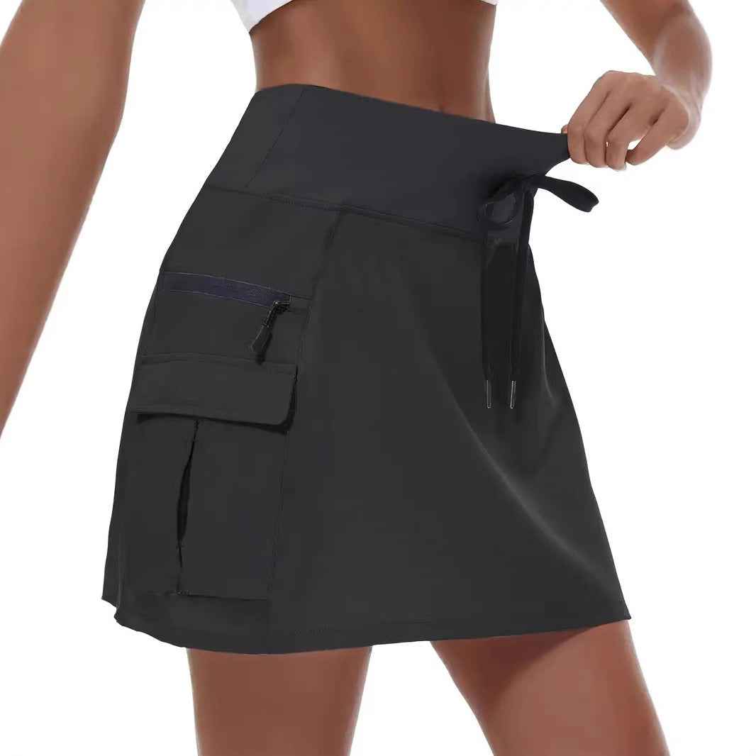 Women's Drawstring Sports Mini Skirt – 7 Colours, S–2XL