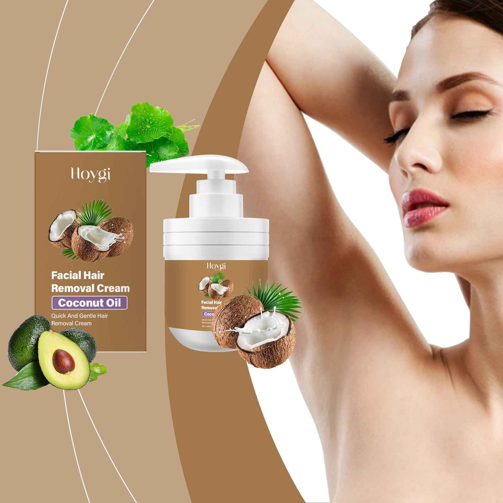 Coconut Facial Hair Removal Cream – Gentle & Skin-Safe Formula