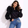 Women's Lantern Sleeve Asymmetric Blouse