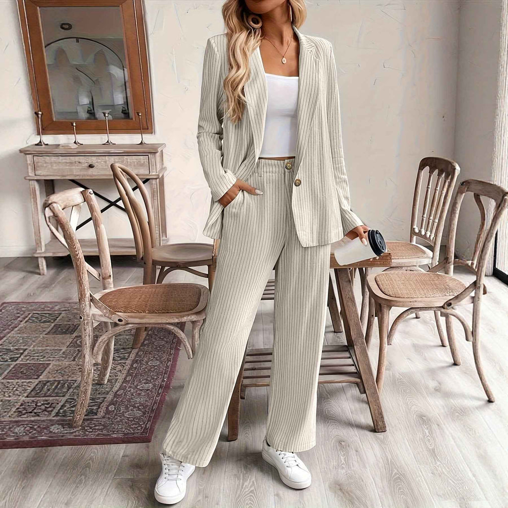Womens Casual Chic Wide-leg Pants Set