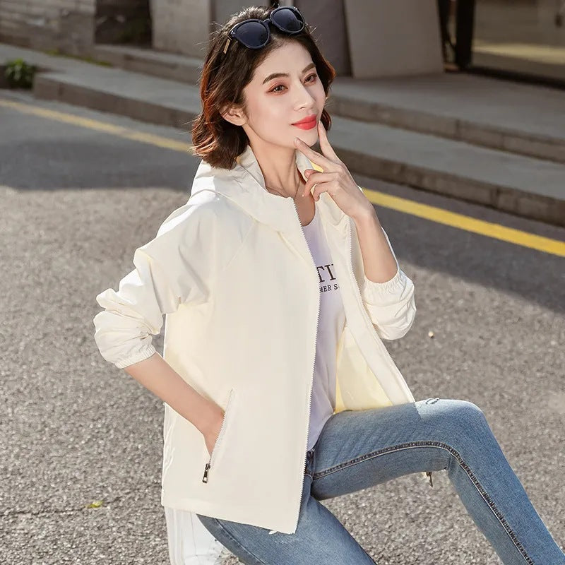 Loose Hooded Short Jacket — Korean Casual Style