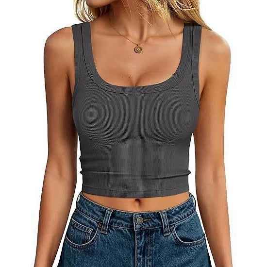 New Solidcolor Slimfit Cropped Vest For Women