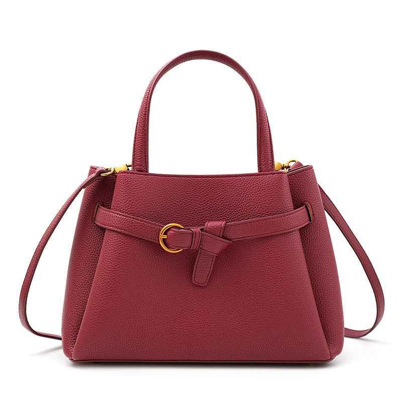 Minimalist Leather Commuter Handbag — Large Capacity Tote