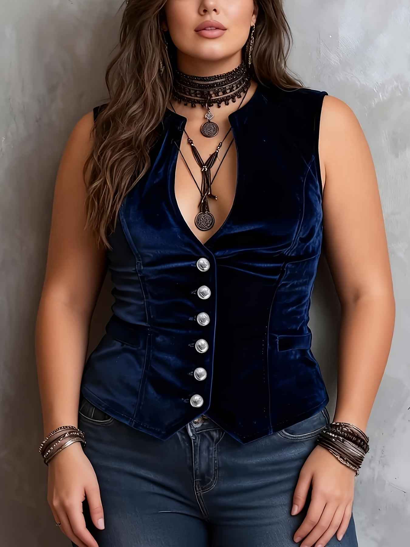Button-down Coat With Sleeveless Outer Vest