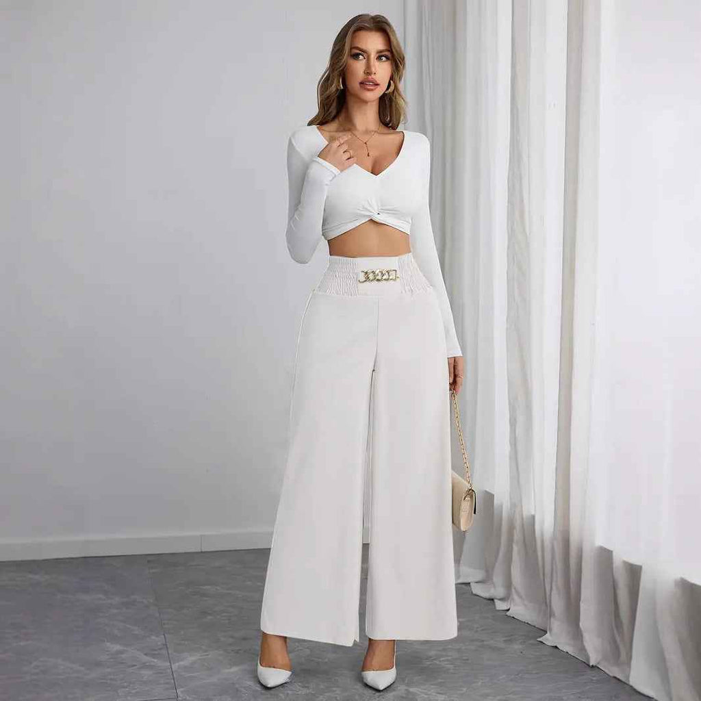 Women's High-Waist Wide-Leg Trousers – 3D Pattern, 5 Colours, S–XXL