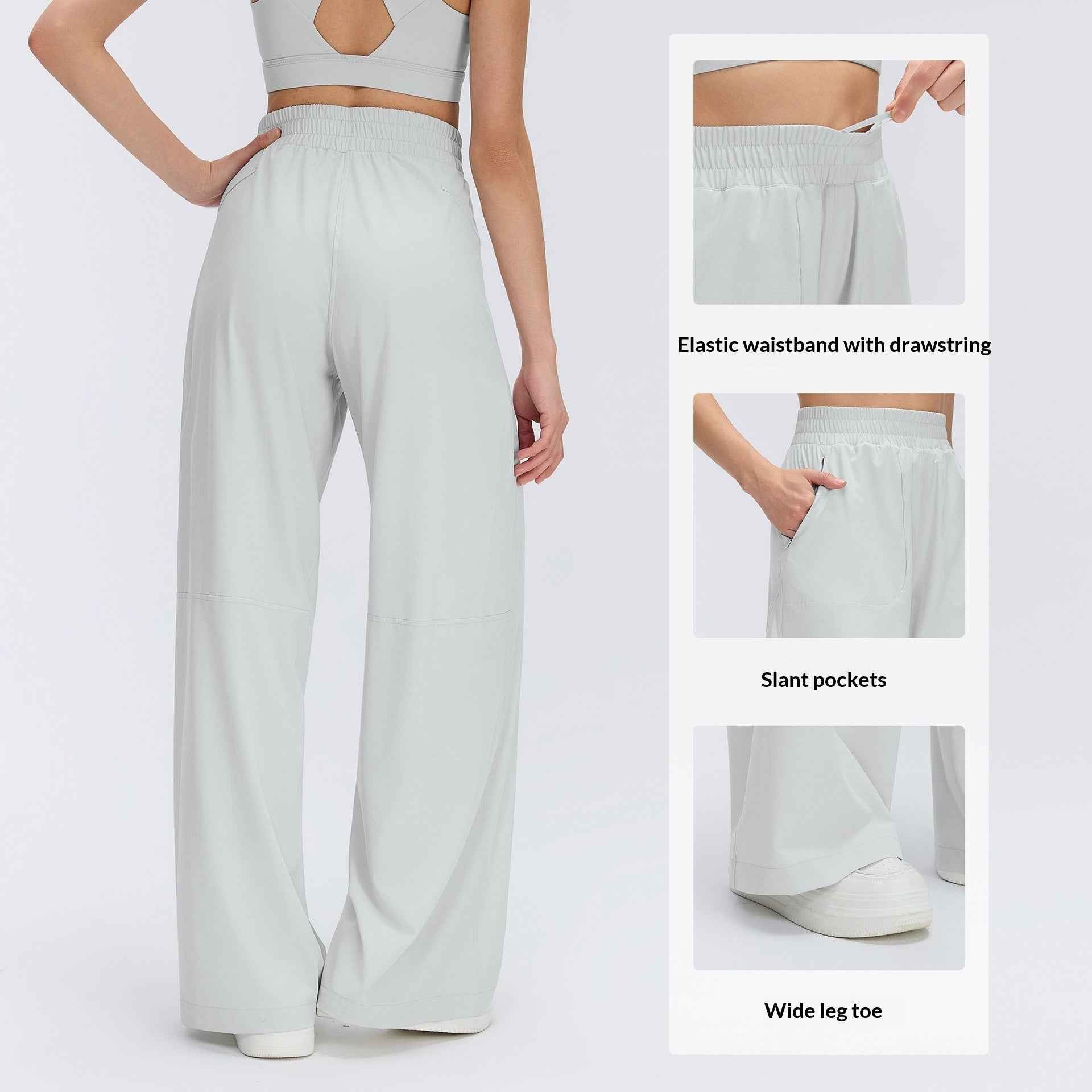High-Waist Drawstring Wide-Leg Pants