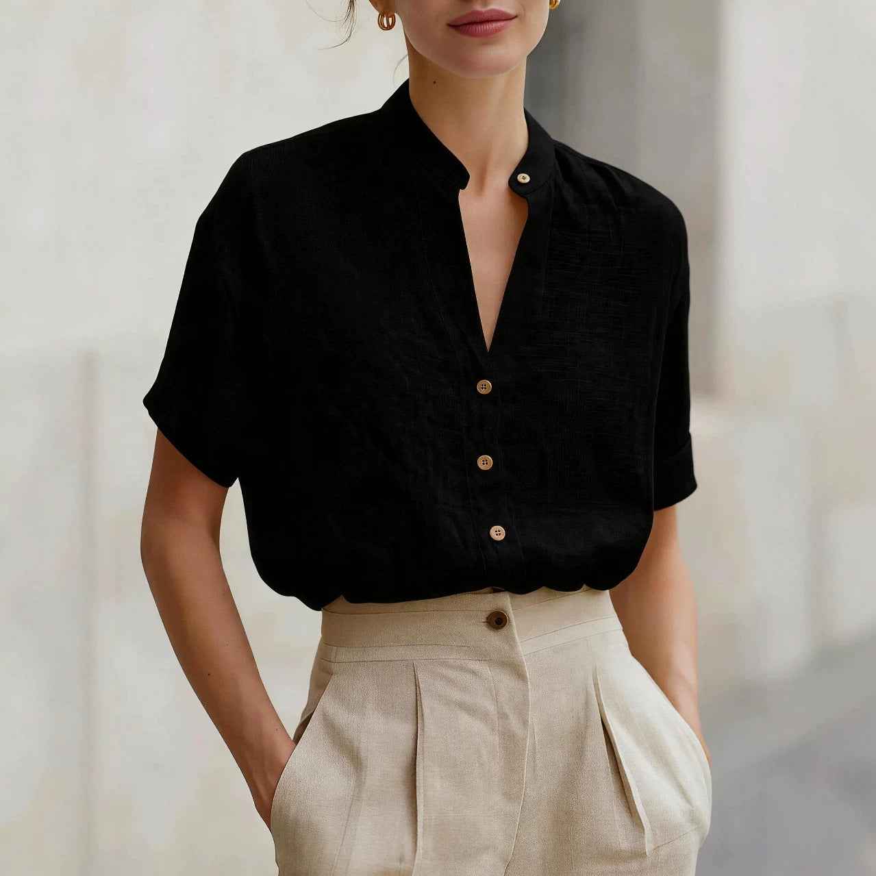 Casual Simple And Versatile Womens Top