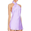 Crossed Strapless Backless Halter-neck Slip Dress