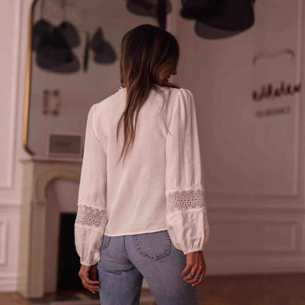 French-Style Embroidered Shirt — Elegant Commuter