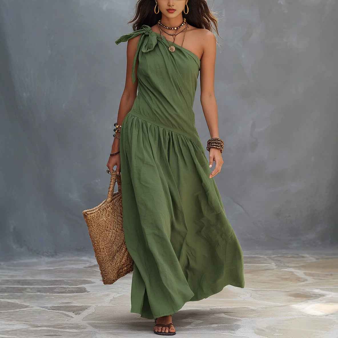 Womens Off-shoulder Asymmetrical Dress