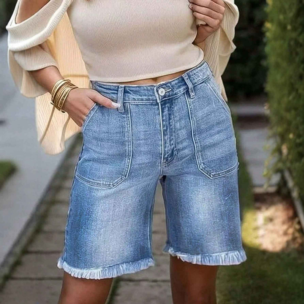 Tummy-flattening Butt-lifting Height-enhancing Washable Raw-edge Capri Pantsversatile For All Seasons