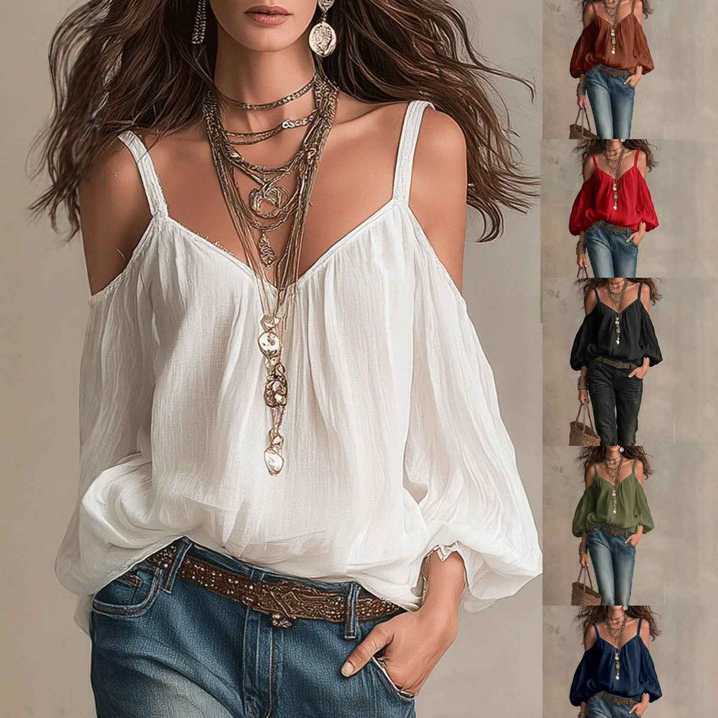 Off-Shoulder Puff-Sleeve Blouse