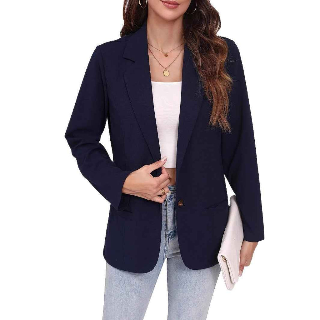 Slim-Fit Cardigan Jacket with Pockets – Wrinkle-Resistant