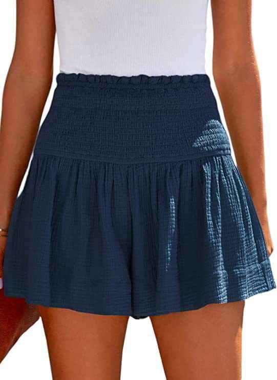 Women's High-Waisted Casual Shorts – Elastic Waist