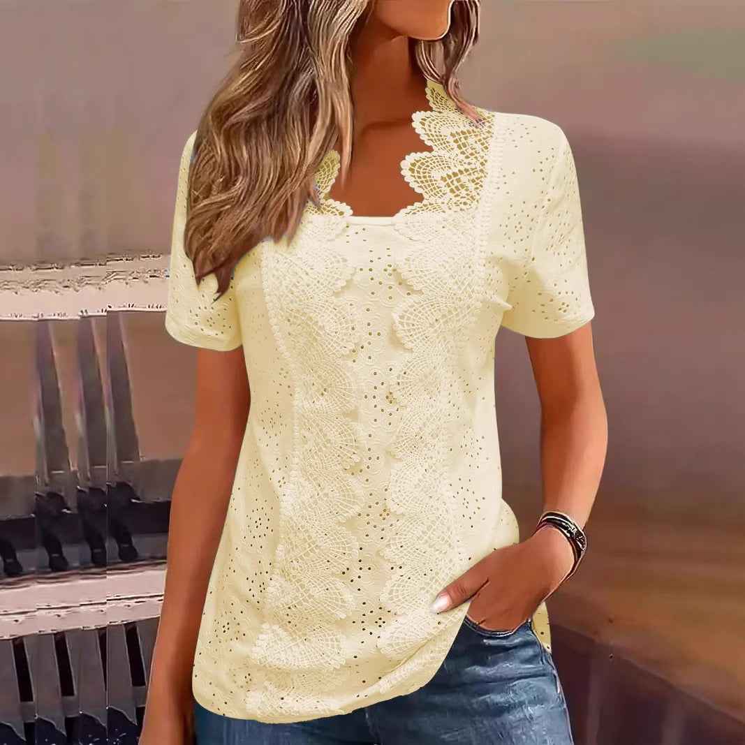 Plus-Size Casual Short-Sleeve Top – Black | Sizes 1XL–5XL