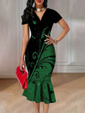 Women's Floral Short-Sleeve Sheath Midi Dress — 4 Colours