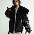 Heavyweight PU Leather Jacket – Mid-Length Silhouette, Black