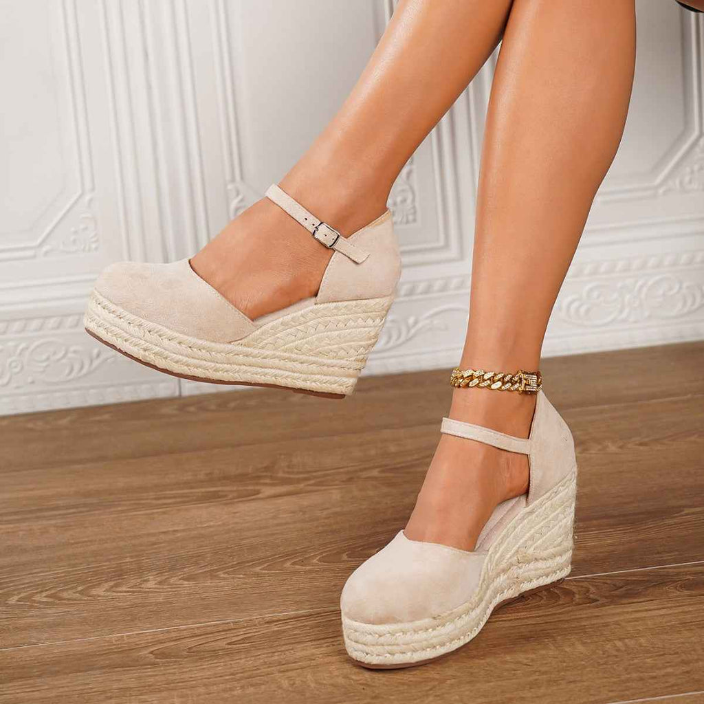 Women's Buckle-Strap Flat Sandals — Black & Apricot, EU 34–43