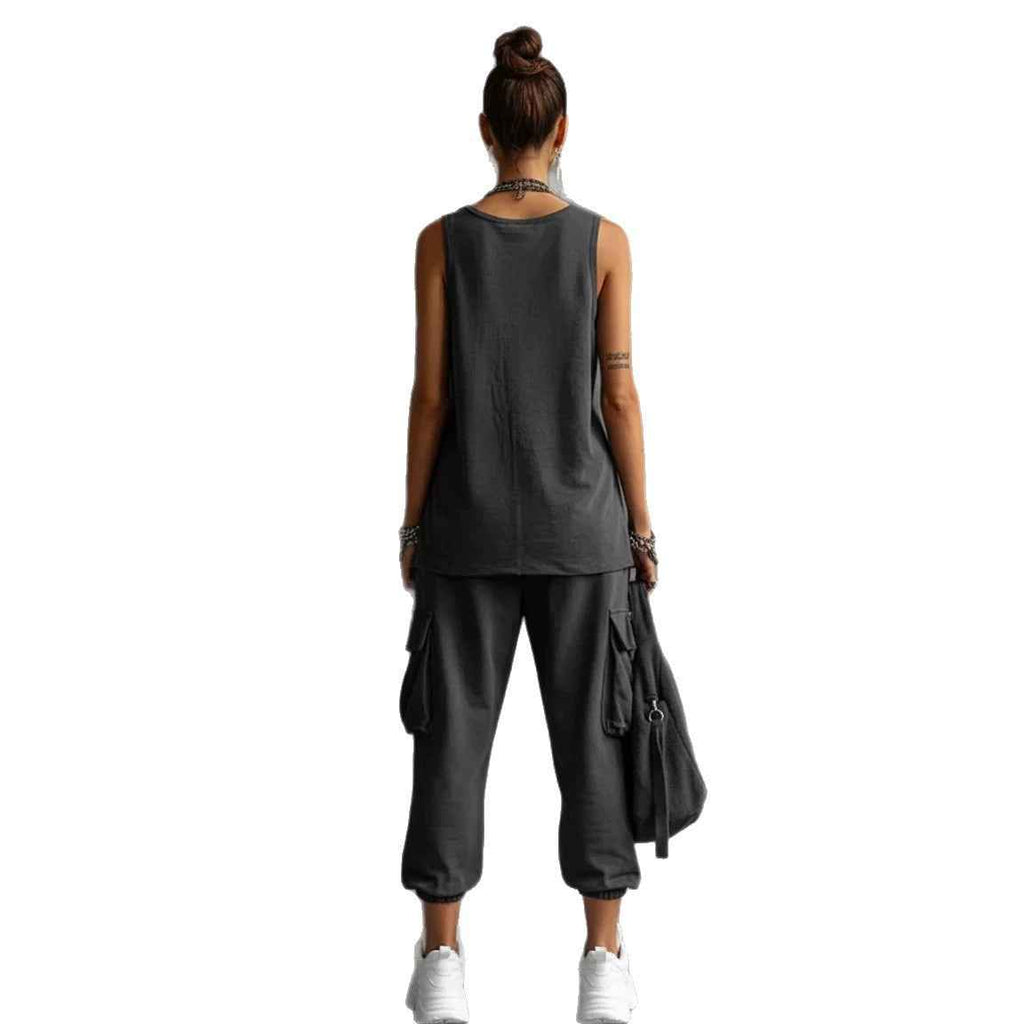 Sleeveless Top Ankle-Fit Pants Set