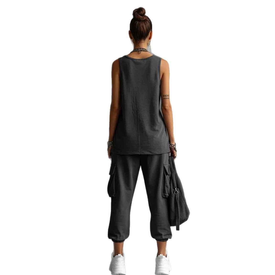 Sleeveless Top Ankle-Fit Pants Set