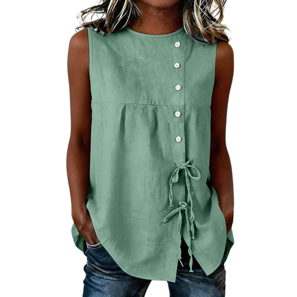Sleeveless Patchwork Blouse